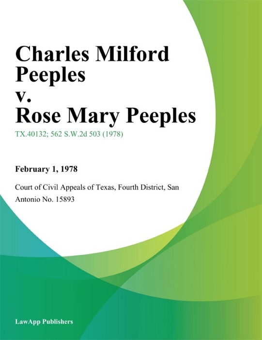 Charles Milford Peeples v. Rose Mary Peeples