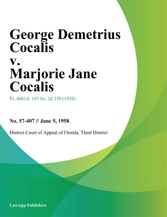 George Demetrius Cocalis v. Marjorie Jane Cocalis