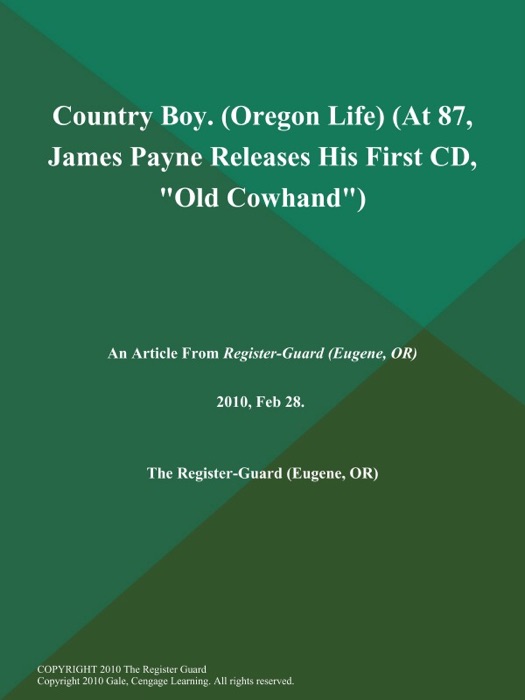Country Boy (Oregon Life) (At 87, James Payne Releases His First CD, 