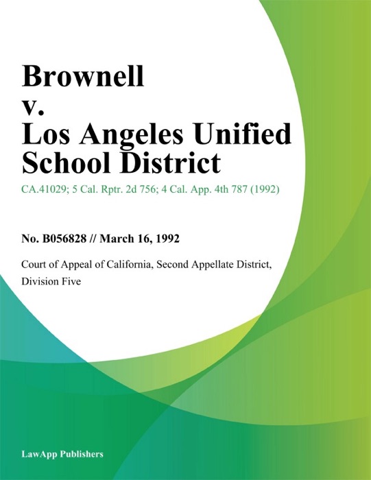 Brownell V. Los Angeles Unified School District