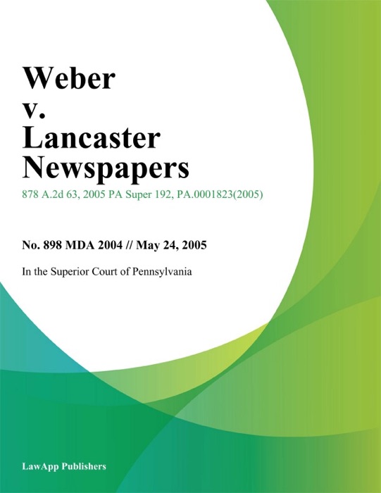 Weber v. Lancaster Newspapers