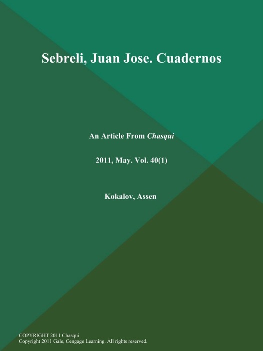 Sebreli, Juan Jose. Cuadernos