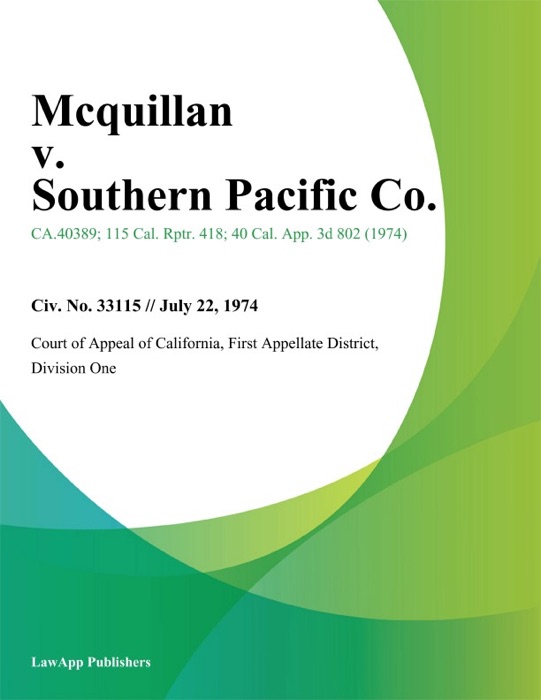 Mcquillan v. Southern Pacific Co.