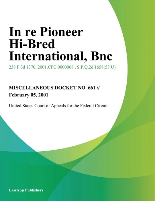 In Re Pioneer Hi-Bred International