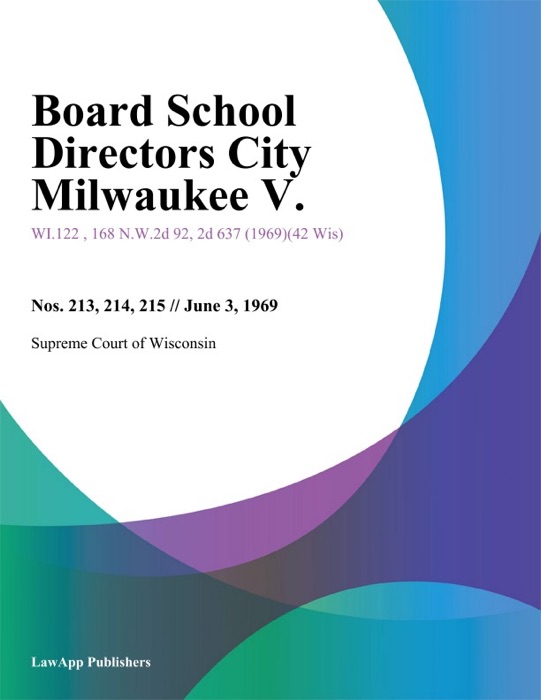 Board School Directors City Milwaukee V.