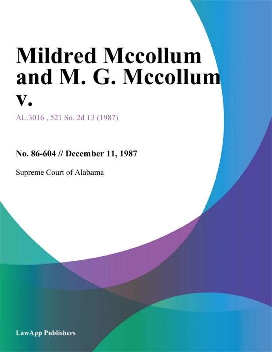 Mildred Mccollum and M. G. Mccollum v.