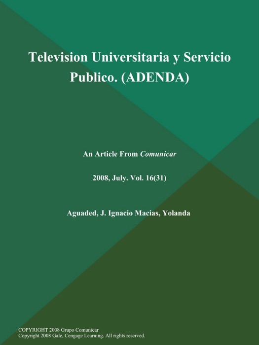 Television Universitaria y Servicio Publico (ADENDA)