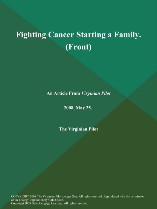 Fighting Cancer Starting a Family (Front)