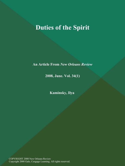 Duties of the Spirit