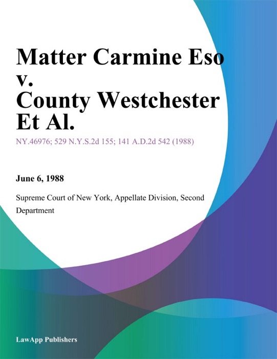 Matter Carmine Eso v. County Westchester Et Al.