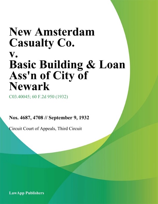New Amsterdam Casualty Co. v. Basic Building & Loan Ass'n of City of Newark