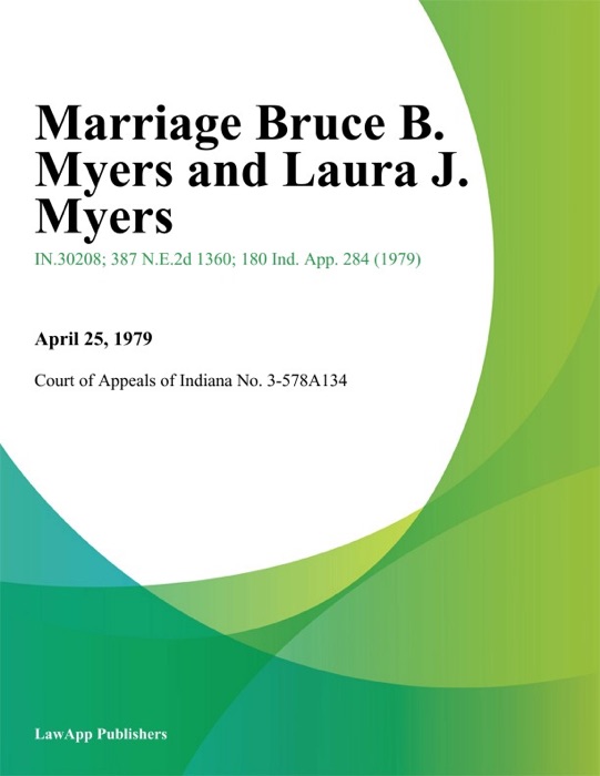 Marriage Bruce B. Myers And Laura J. Myers