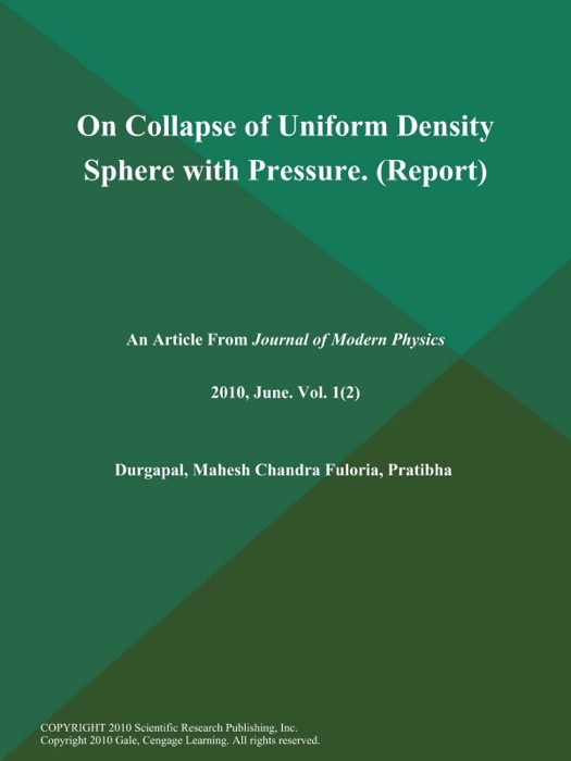 On Collapse of Uniform Density Sphere with Pressure (Report)