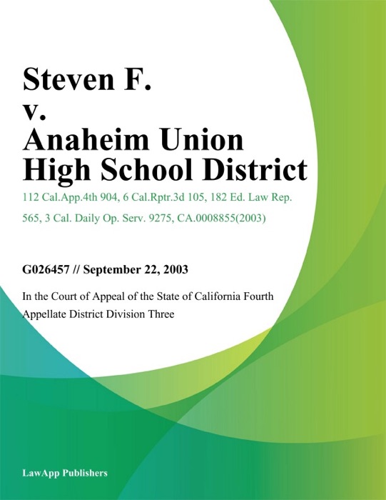 Steven F. v. Anaheim Union High School District