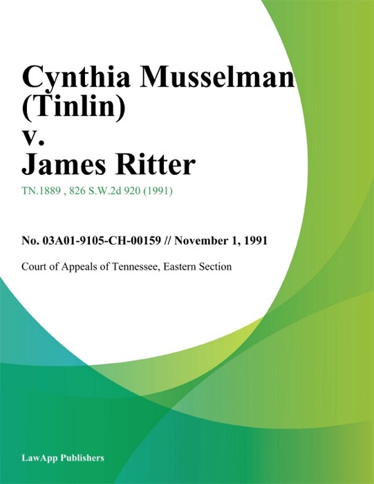 Cynthia Musselman (Tinlin) v. James Ritter