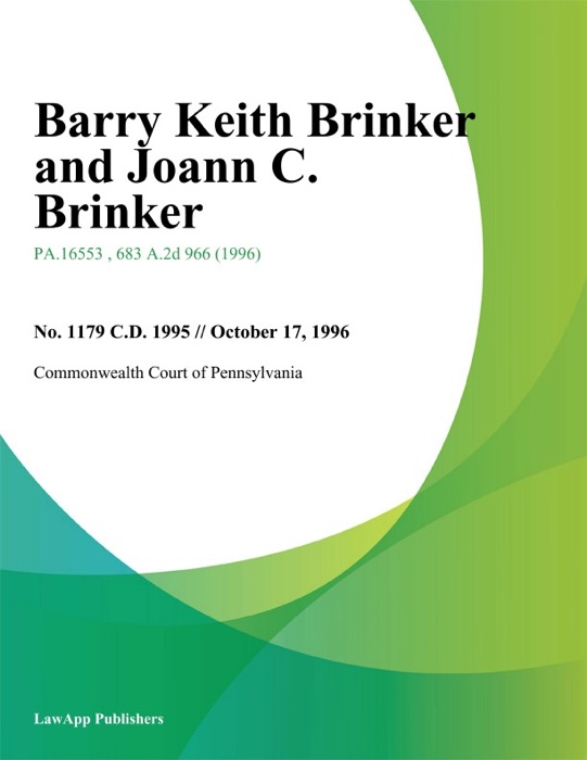 Barry Keith Brinker and Joann C. Brinker