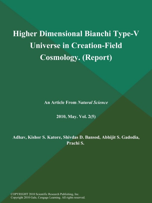 Higher Dimensional Bianchi Type-V Universe in Creation-Field Cosmology (Report)