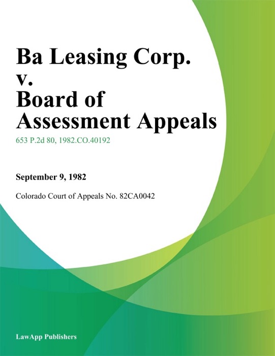 Ba Leasing Corp. v. Board of Assessment Appeals