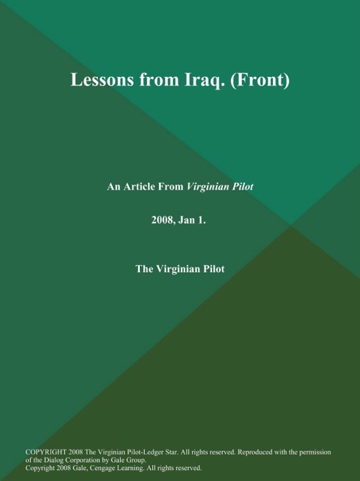 Lessons from Iraq (Front)