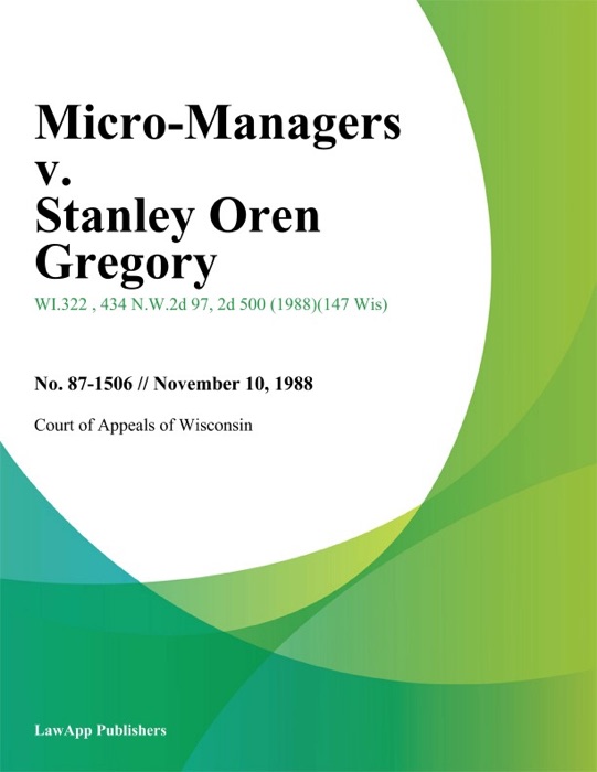 Micro-Managers v. Stanley Oren Gregory