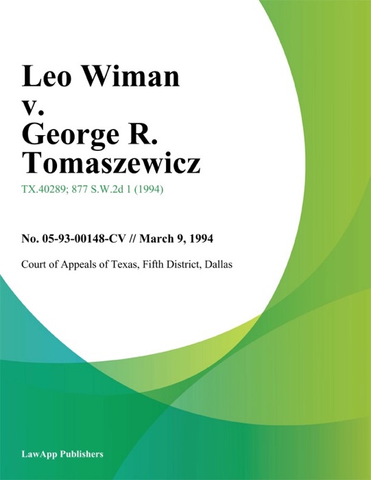 Leo Wiman v. George R. Tomaszewicz