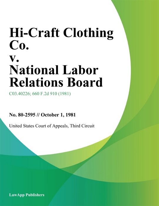 Hi-Craft Clothing Co. v. National Labor Relations Board