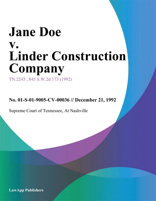 Jane Doe v. Linder Construction Company