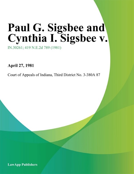 Paul G. Sigsbee and Cynthia I. Sigsbee v.