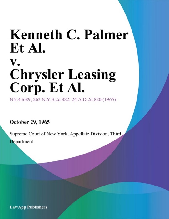 Kenneth C. Palmer Et Al. v. Chrysler Leasing Corp. Et Al.