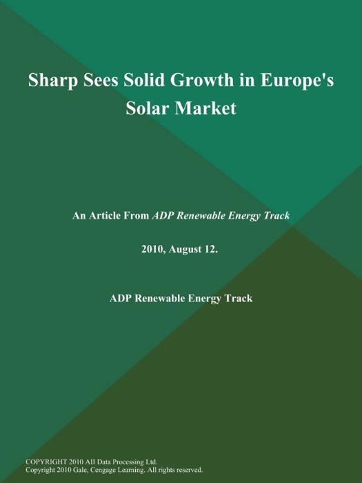Sharp Sees Solid Growth in Europe's Solar Market