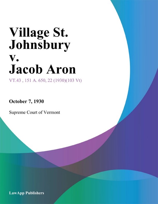 Village St. Johnsbury v. Jacob Aron