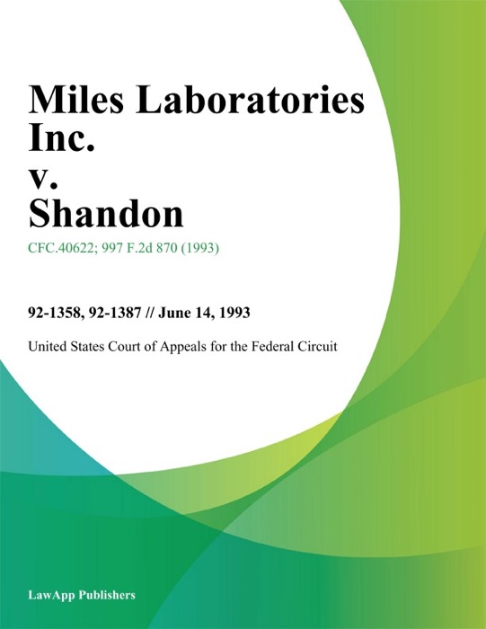 Miles Laboratories Inc. v. Shandon