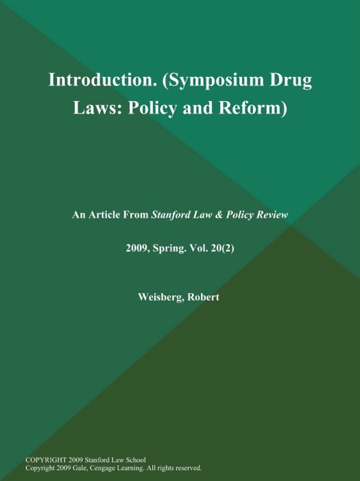 Introduction (Symposium: Drug Laws: Policy and Reform)