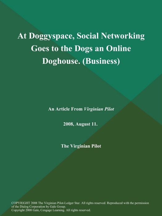 At Doggyspace, Social Networking Goes to the Dogs an Online Doghouse (Business)