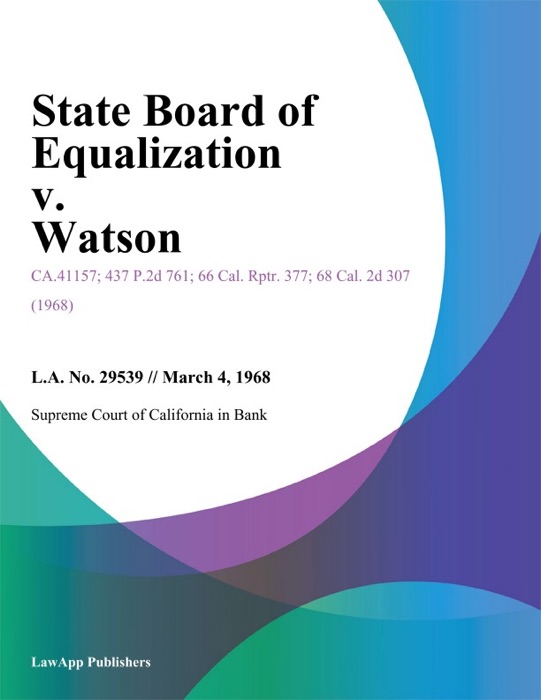 State Board Of Equalization V. Watson