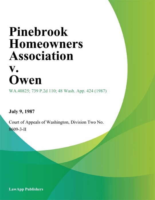 Pinebrook Homeowners Association V. Owen
