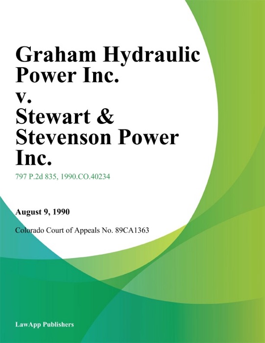 Graham Hydraulic Power Inc. v. Stewart & Stevenson Power Inc.