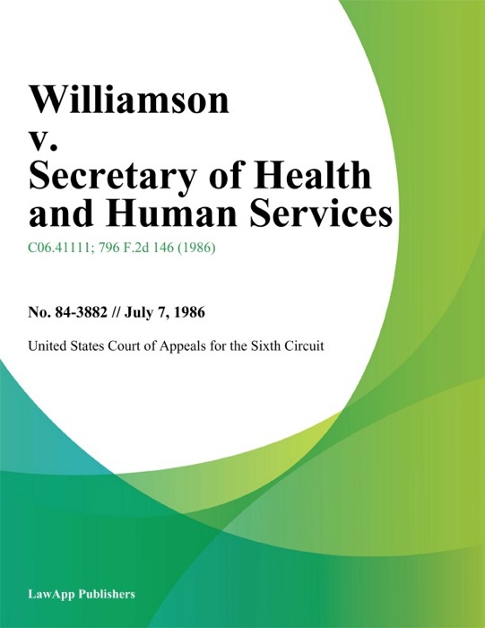 Williamson V. Secretary Of Health And Human Services