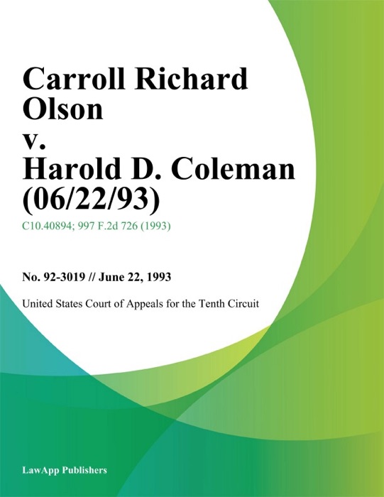 Carroll Richard Olson v. Harold D. Coleman