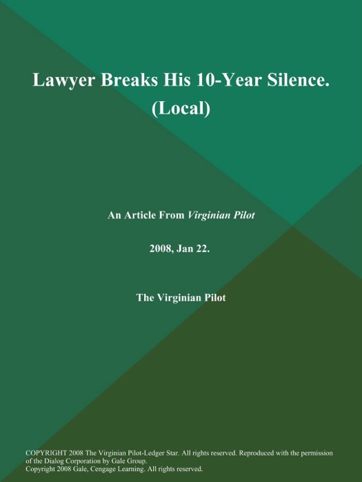 Lawyer Breaks His 10-Year Silence (Local)