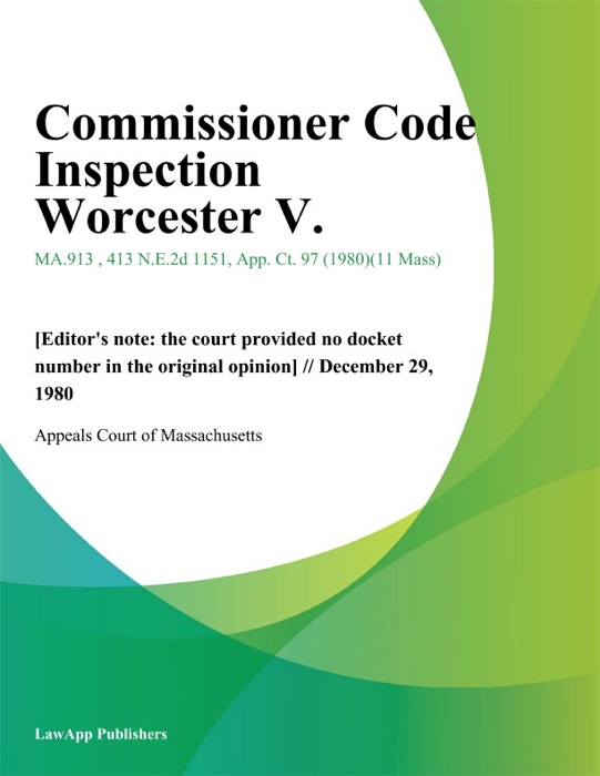 Commissioner Code Inspection Worcester V.