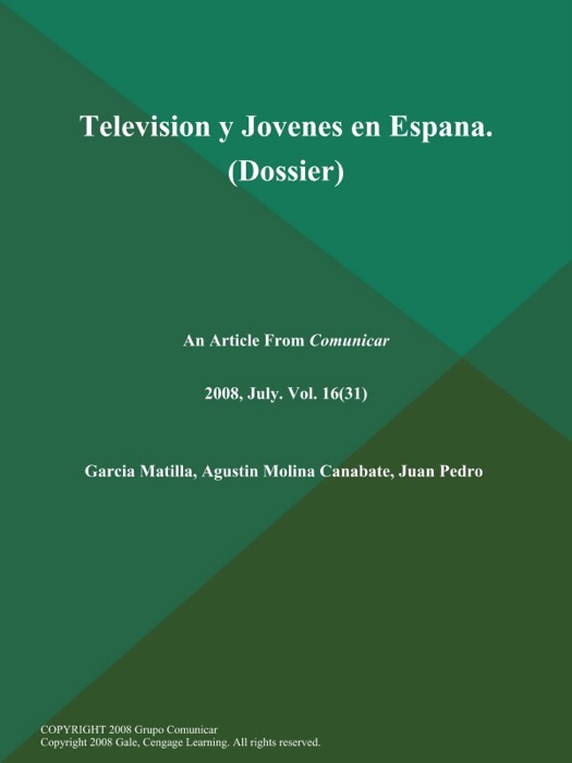 Television y Jovenes en Espana (Dossier)