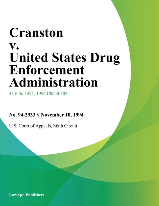 Cranston v. United States Drug Enforcement Administration