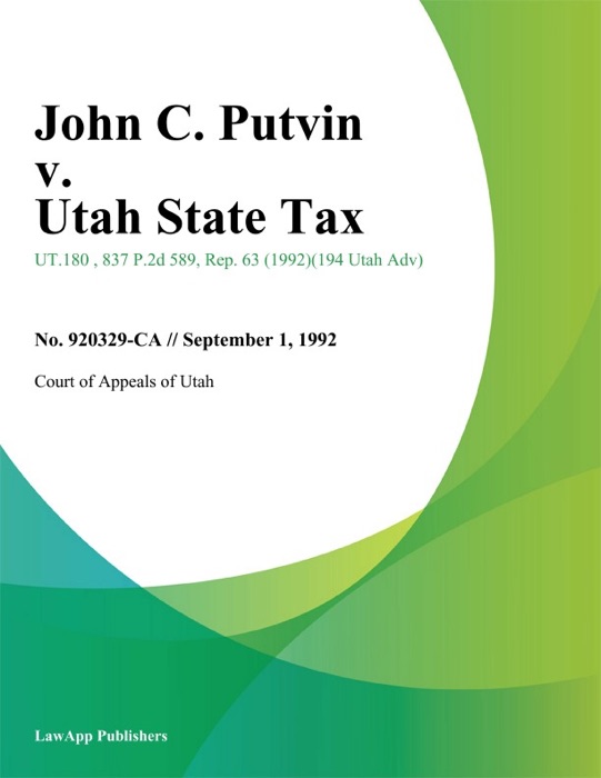 John C. Putvin v. Utah State Tax