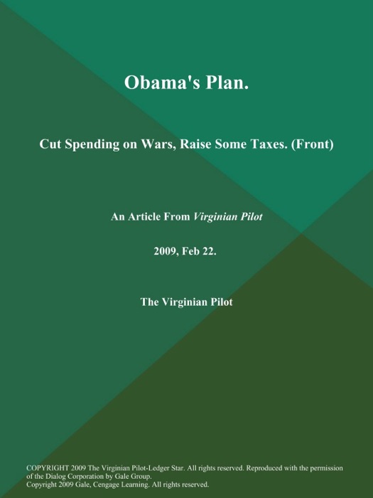 Obama's Plan: Cut Spending on Wars, Raise Some Taxes (Front)