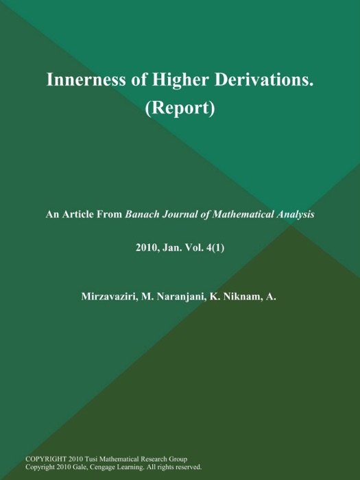 Innerness of Higher Derivations (Report)