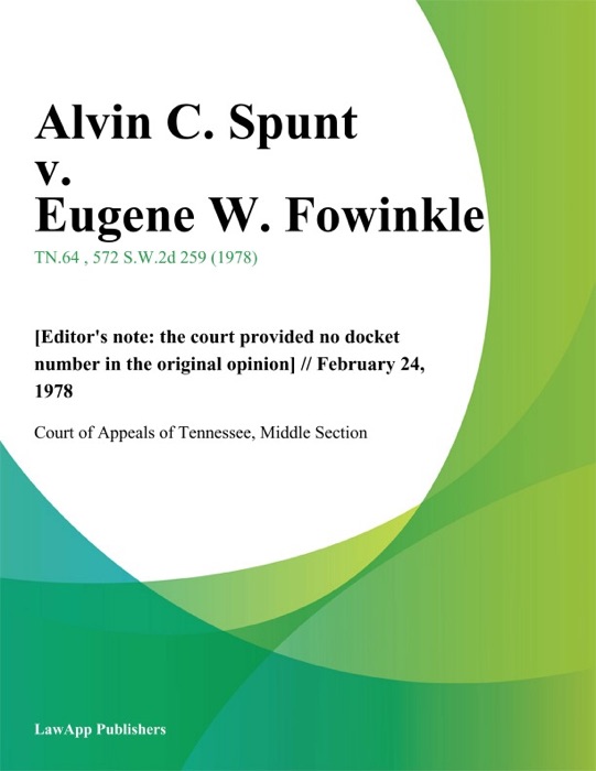 Alvin C. Spunt v. Eugene W. Fowinkle