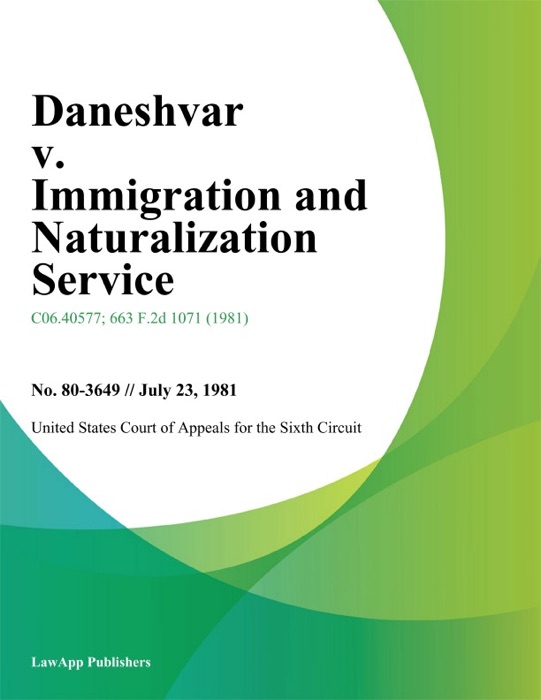 Daneshvar v. Immigration and Naturalization Service