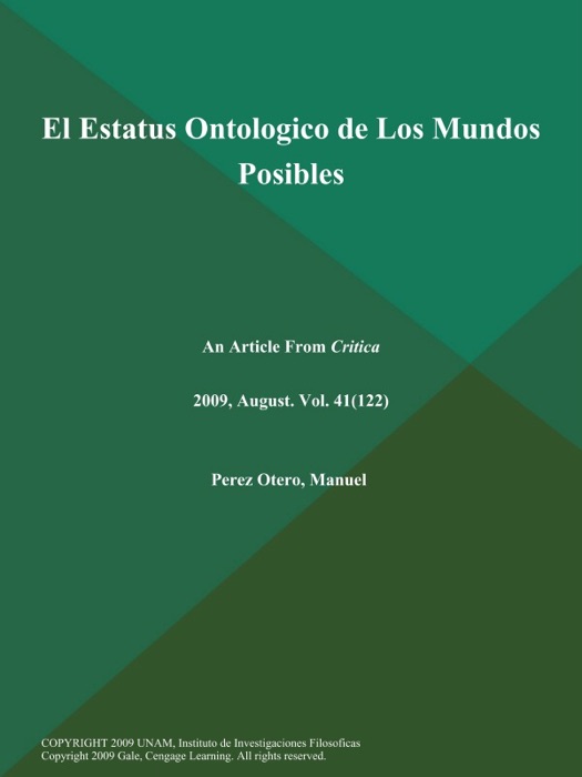 El Estatus Ontologico de Los Mundos Posibles