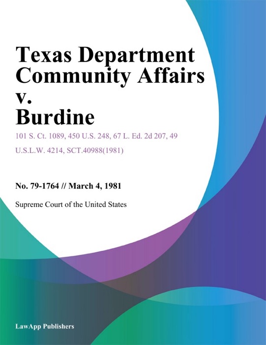 Texas Department Community Affairs v. Burdine